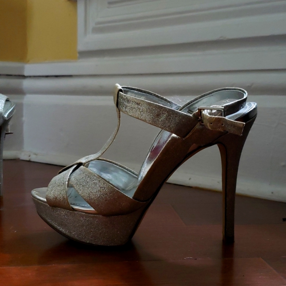 Silver Glitter Stilletto Heels